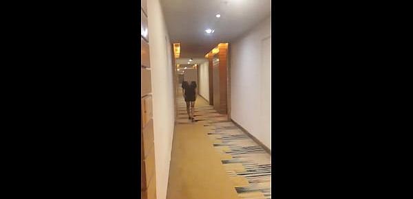  Desi Wife pranya Flashing in Hotel Corridor Naked
